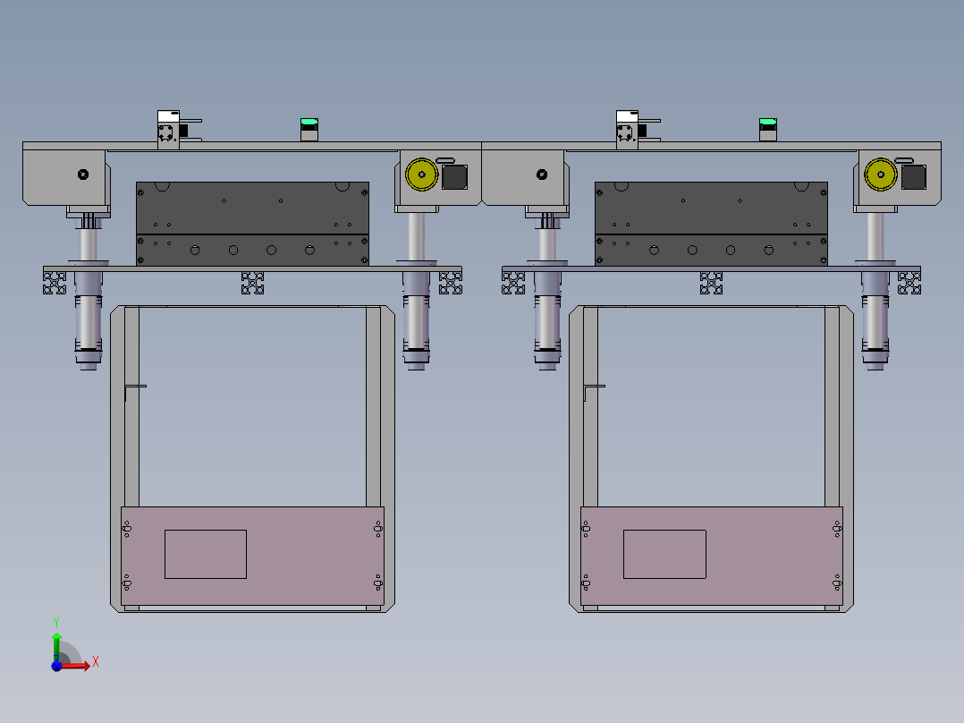 1.68米宽度可调输送机构前视图