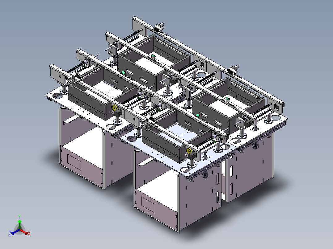 1.68米宽度可调输送机构正等轴测图