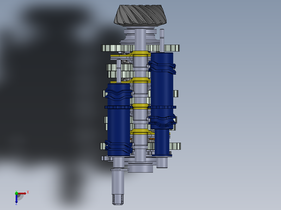 一级方程式变速箱 - 内部机构俯视图