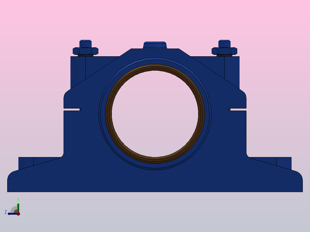 对开式四螺柱正滑动轴承_H4100前视图