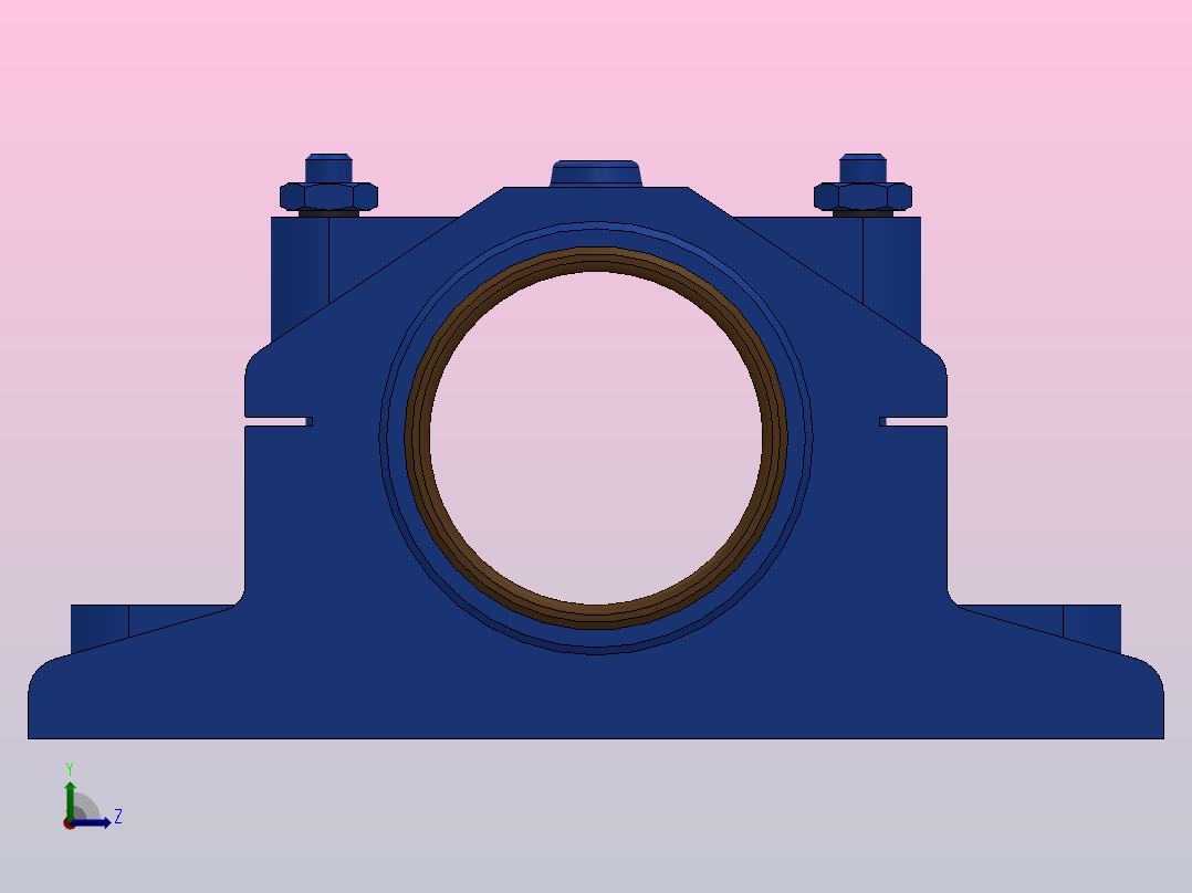 对开式四螺柱正滑动轴承_H4100后视图