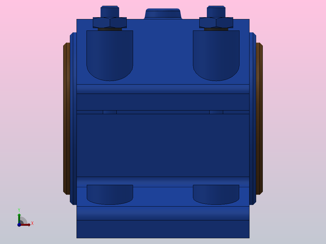 对开式四螺柱正滑动轴承_H4100左视图