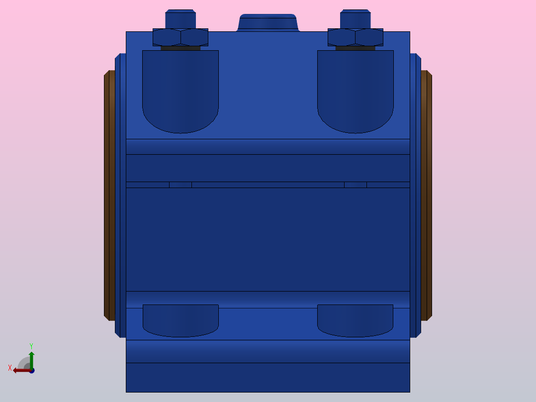 对开式四螺柱正滑动轴承_H4100右视图