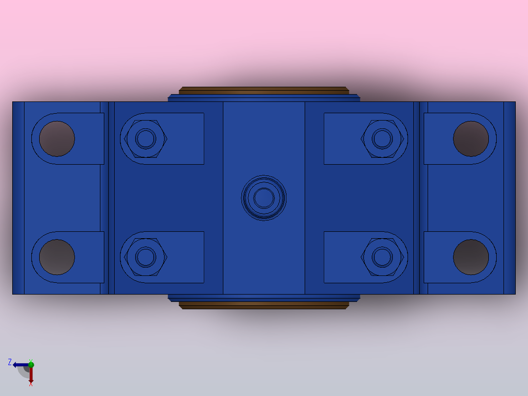 对开式四螺柱正滑动轴承_H4100俯视图