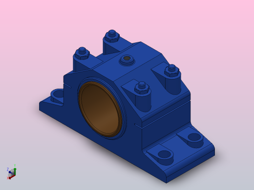 对开式四螺柱正滑动轴承_H4100正等轴测缩略图