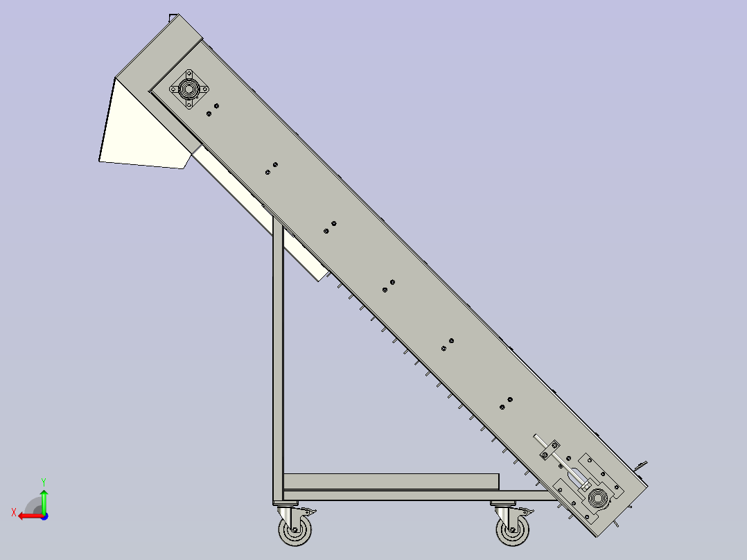 爬坡物料链板流水线后视图