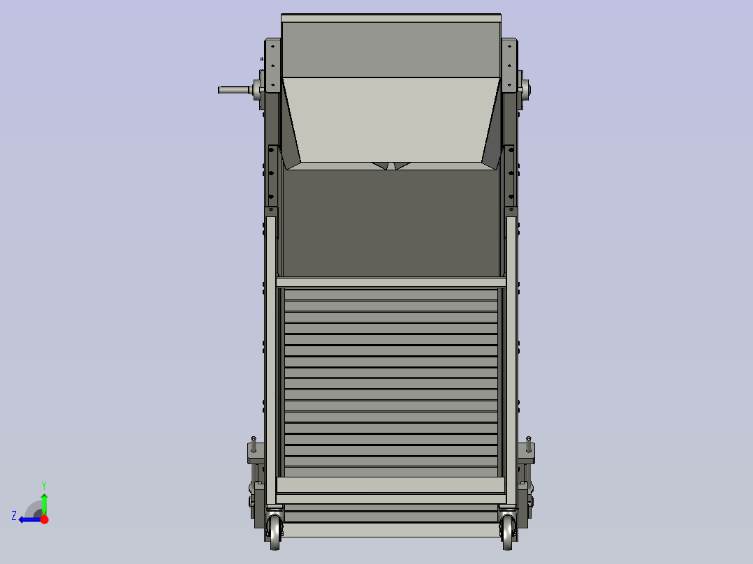 爬坡物料链板流水线右视图