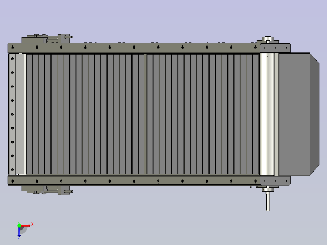 爬坡物料链板流水线俯视图