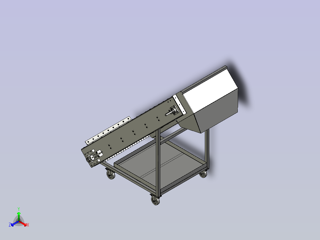 爬坡物料链板流水线正等轴测图