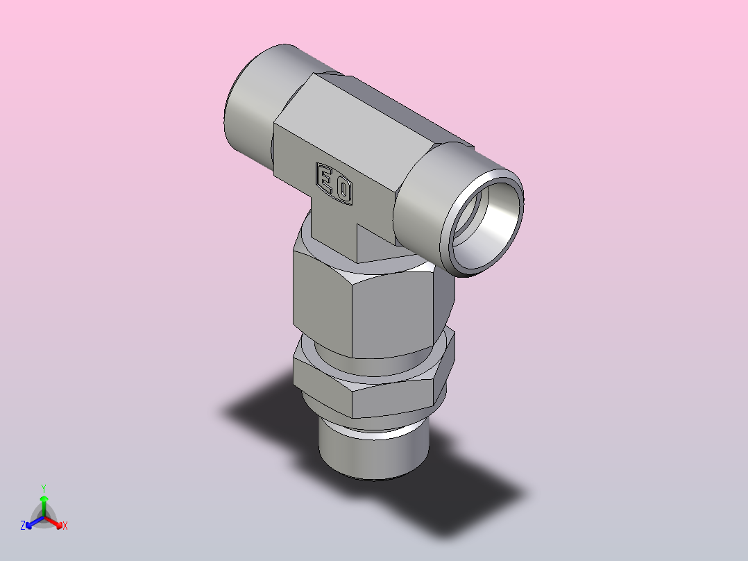 组装式可调旋转分支三通ET12LREDOMDCF主视图