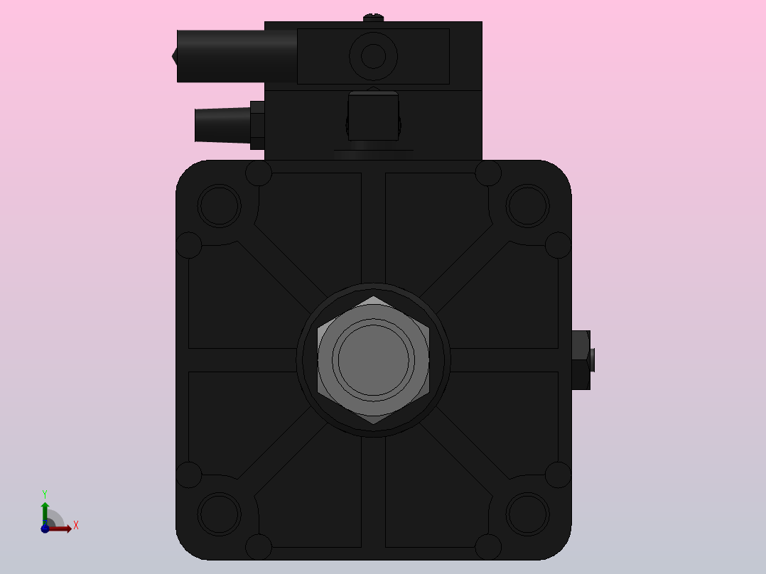 10A-5(V)系列带阀气缸(带阀型通电时推式)[10A-5(V) (Ⅱ) SD 160 B 300 A 5]前视图