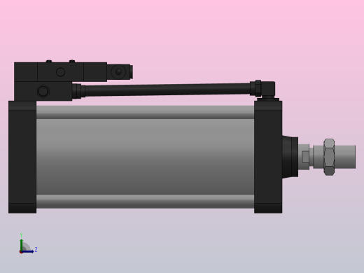 10A-5(V)系列带阀气缸(带阀型通电时推式)[10A-5(V) (Ⅱ) SD 160 B 300 A 5]左视缩略图