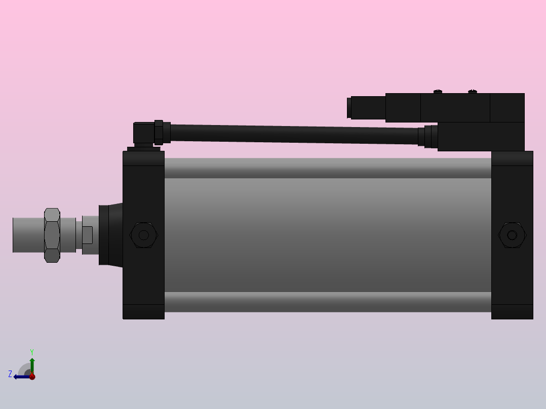10A-5(V)系列带阀气缸(带阀型通电时推式)[10A-5(V) (Ⅱ) SD 160 B 300 A 5]右视图