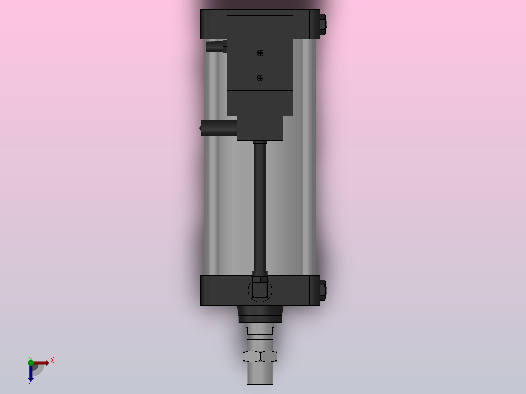 10A-5(V)系列带阀气缸(带阀型通电时推式)[10A-5(V) (Ⅱ) SD 160 B 300 A 5]俯视图