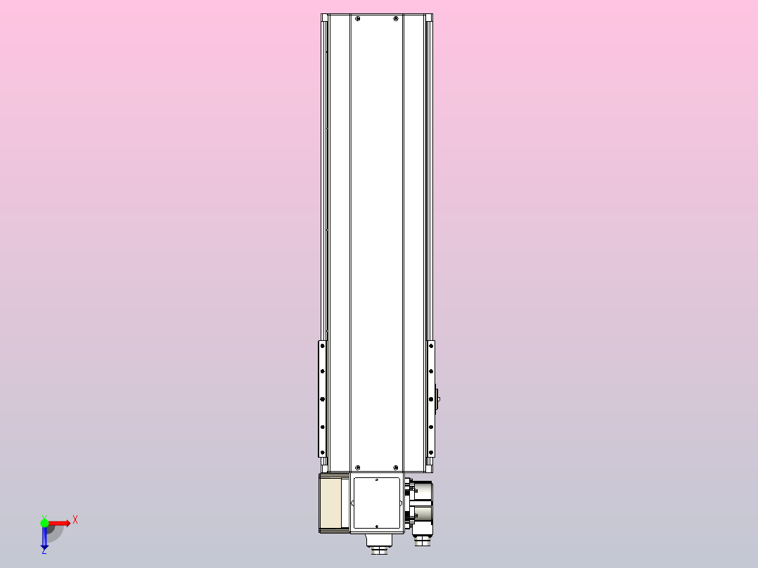 皮带直线轴半封闭可选导轨TPA-HNB-220D-176-L500-LP-C-P1K-N3俯视图