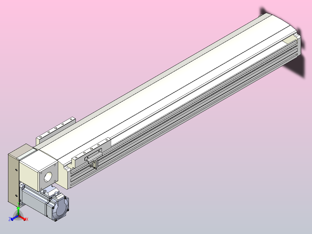 皮带直线轴半封闭可选导轨TPA-HNB-140D-120-L600-LP-C-P40-N3主视图