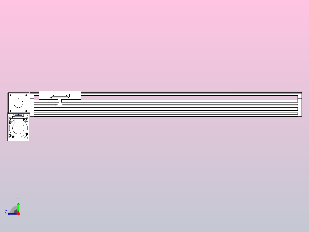 皮带直线轴半封闭可选导轨TPA-HNB-140D-120-L600-LP-C-P40-N3右视图