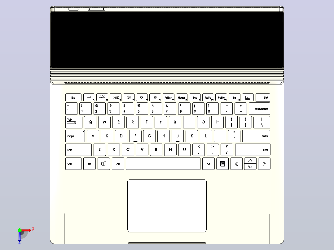 微软Surface Book 2 114俯视图