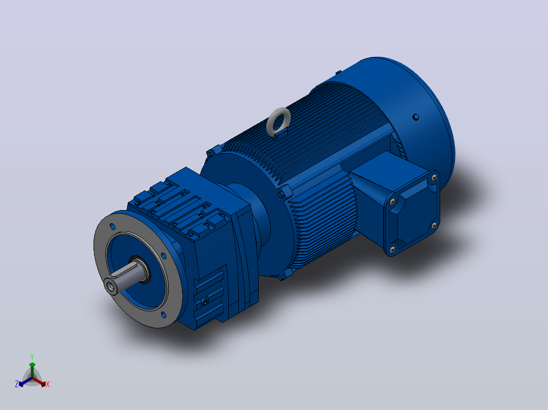 RF37法兰轴伸式安装斜齿轮减速机RF37-Y1.5-4P-90L-M1-0°-Φ200主视图