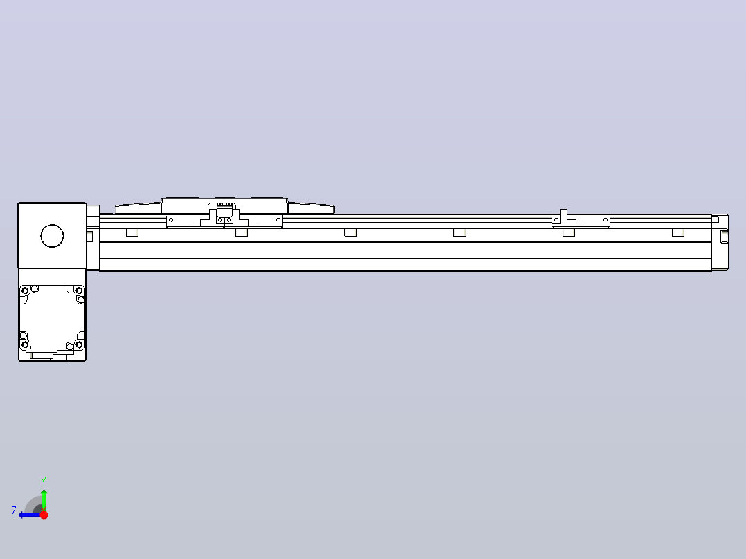 机器人皮带驱动直线轴TPA-GCB-120-P70-L300-LP-M20-N3右视图