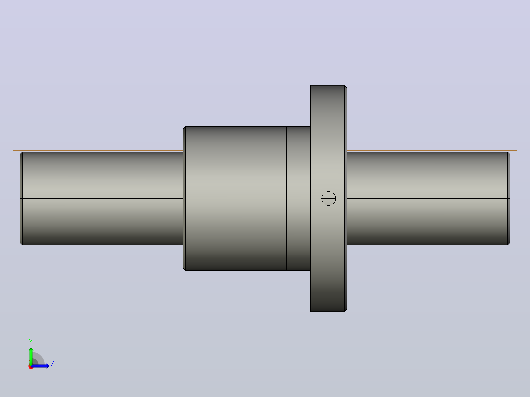 FFB4006-2滚珠丝杆3D模型左视图