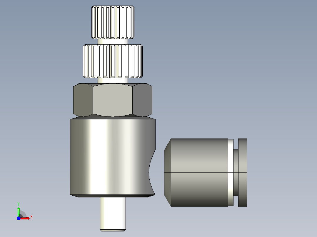 MSE-C(Mini Elbow)塑体插入式管接头[013093103] 前视图