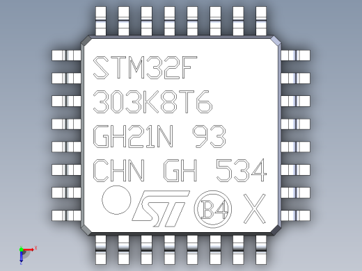 STM32 LQFP32封装微控制器俯视缩略图