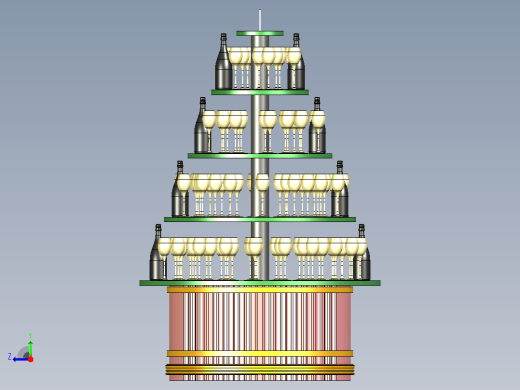 香槟圆桌展示架 四层右视缩略图
