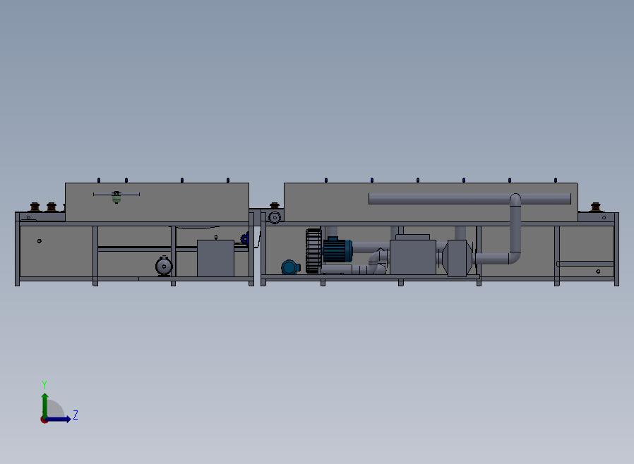 喷洗机流水线左视图