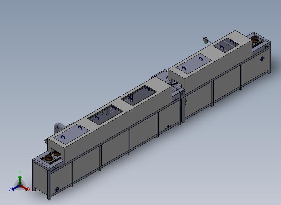 喷洗机流水线正等轴测图