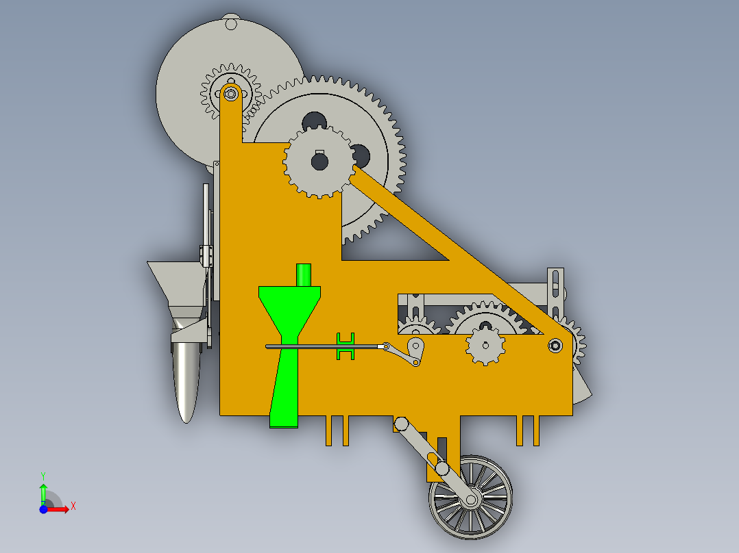 插秧机设计（cad+pro+说明书）前视图