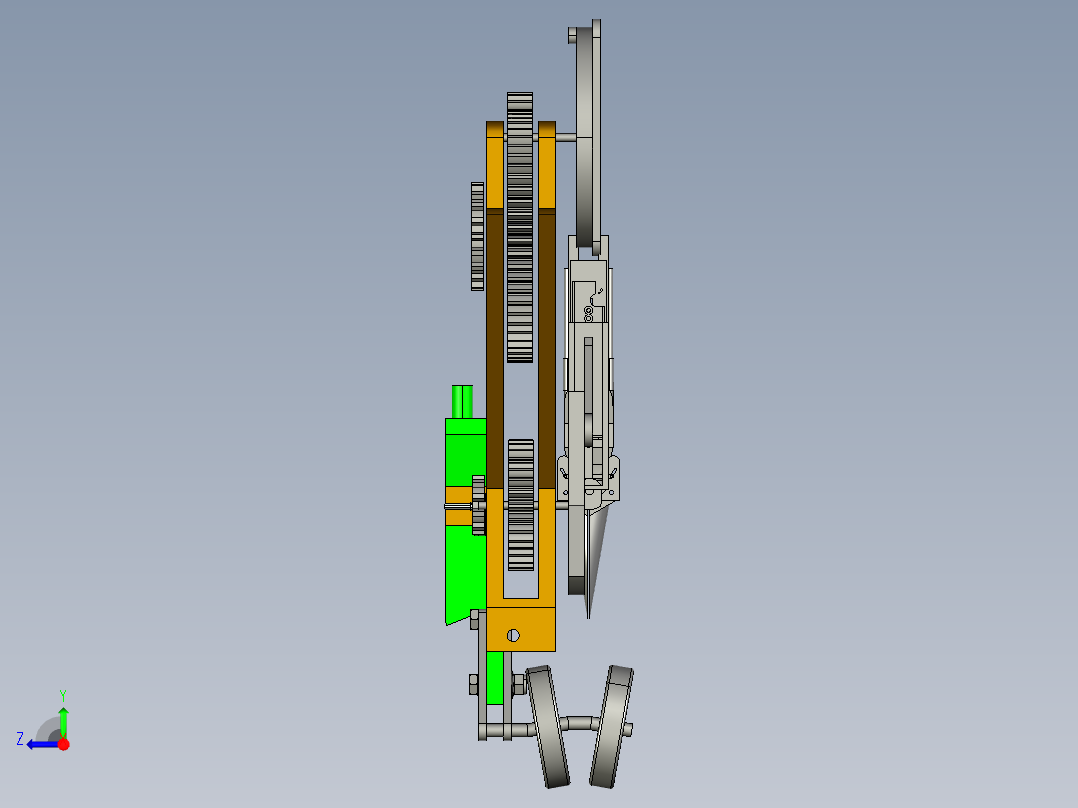 插秧机设计（cad+pro+说明书）右视图