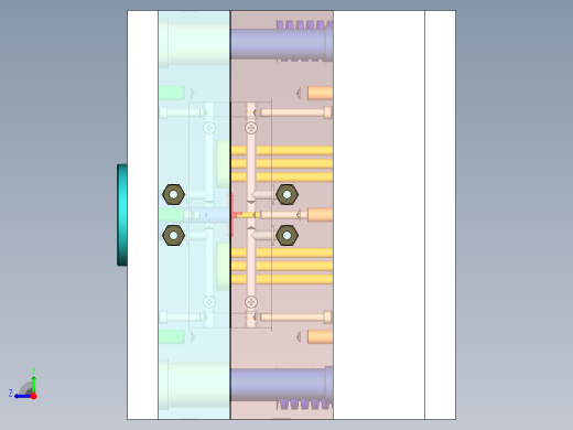 矿泉水瓶盖注塑强制脱模模具设计【一模两腔-三维图】110右视缩略图