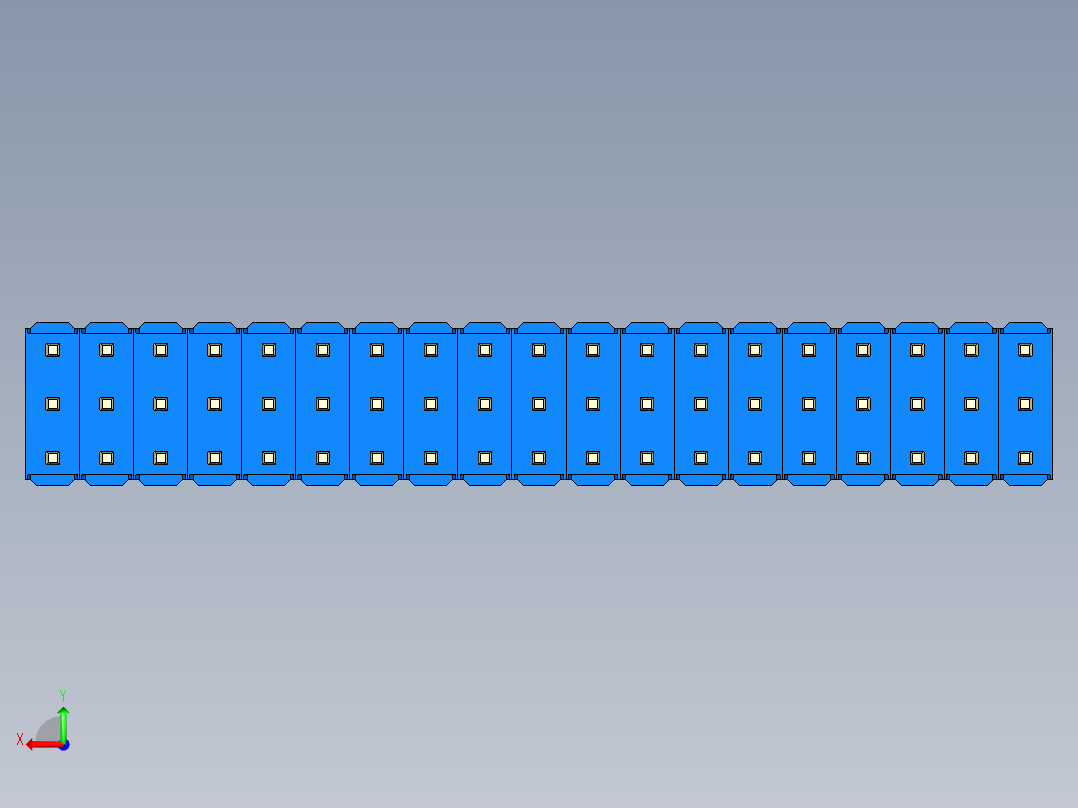 彩色公头100mil（2.54mm）系列-DS1021_blue_3x19p_100mil_Type5_rev1.0后视图