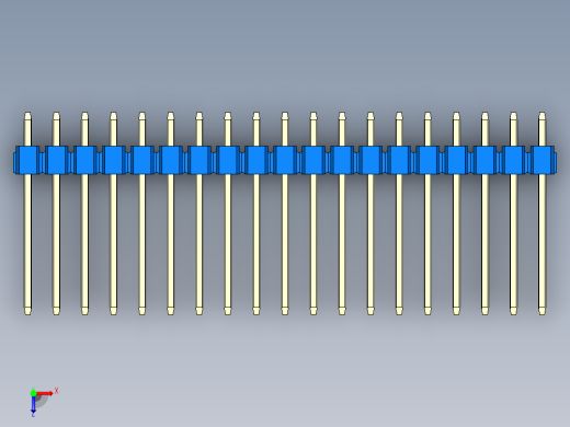 彩色公头100mil（2.54mm）系列-DS1021_blue_3x19p_100mil_Type5_rev1.0俯视缩略图