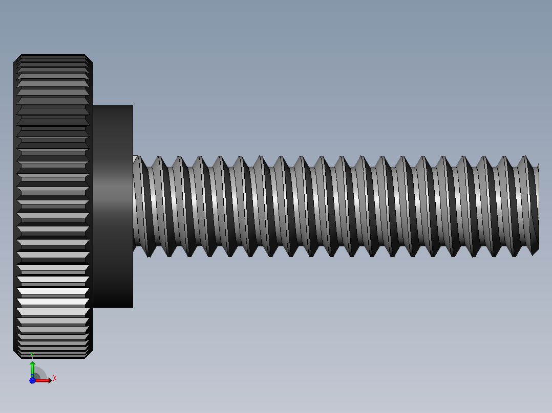 滚花旋钮-Knurled Knob 0.25x0.750x1.000.SLDPRT前视图