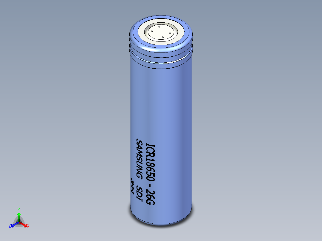 电池18650正等轴测图