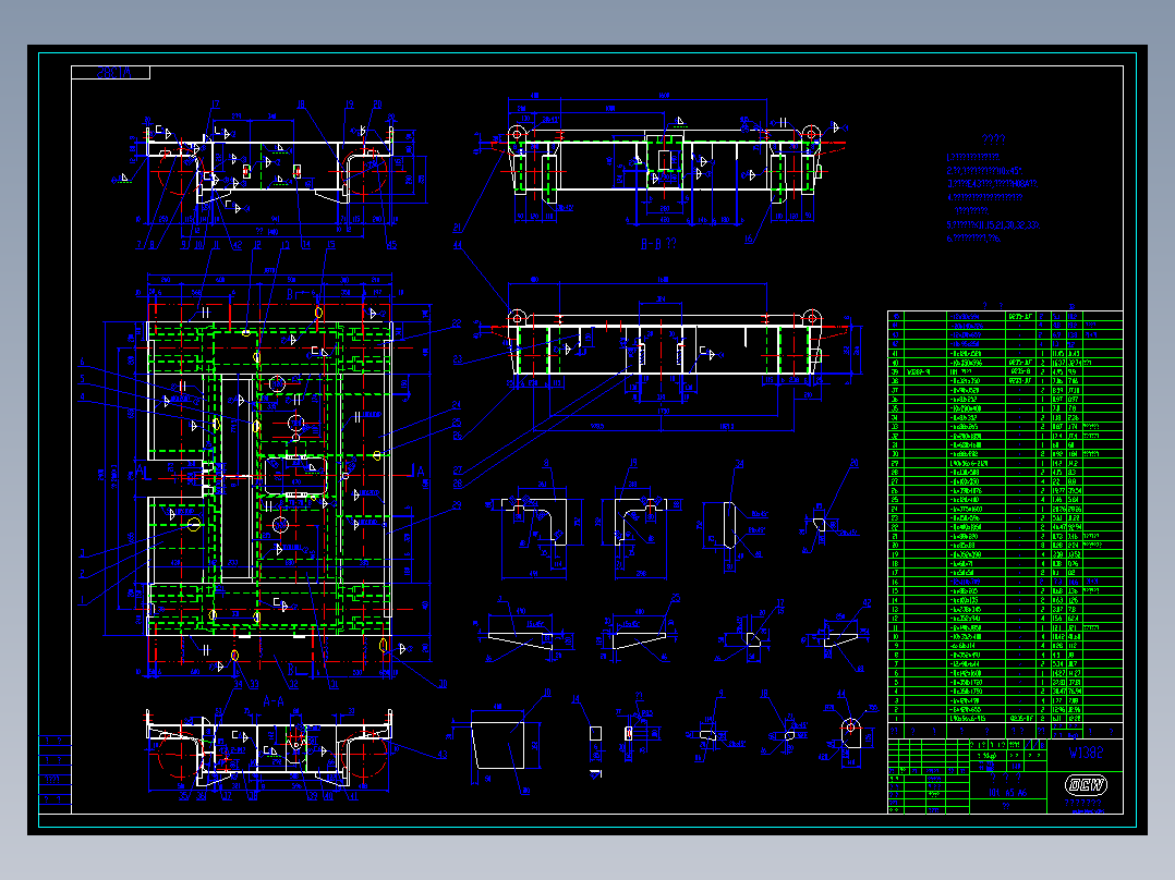 起重机设计平面CAD机械图纸