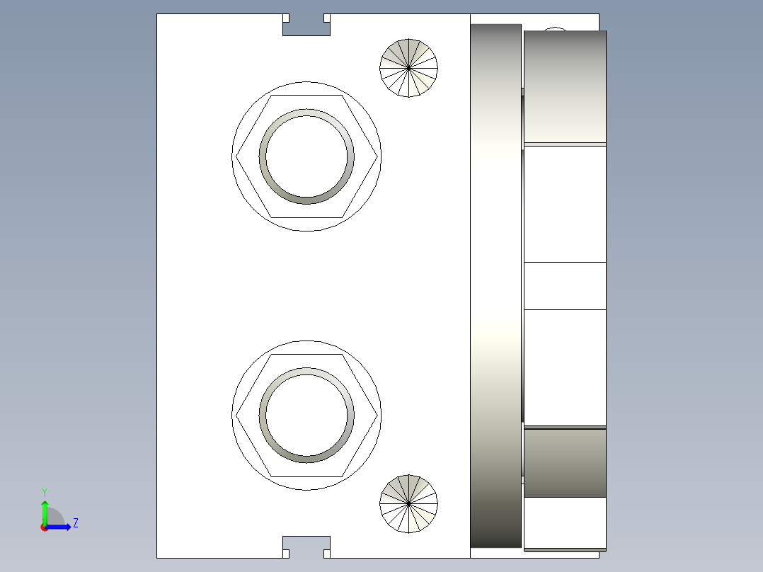旋转气爪PRC25ST-90左视图