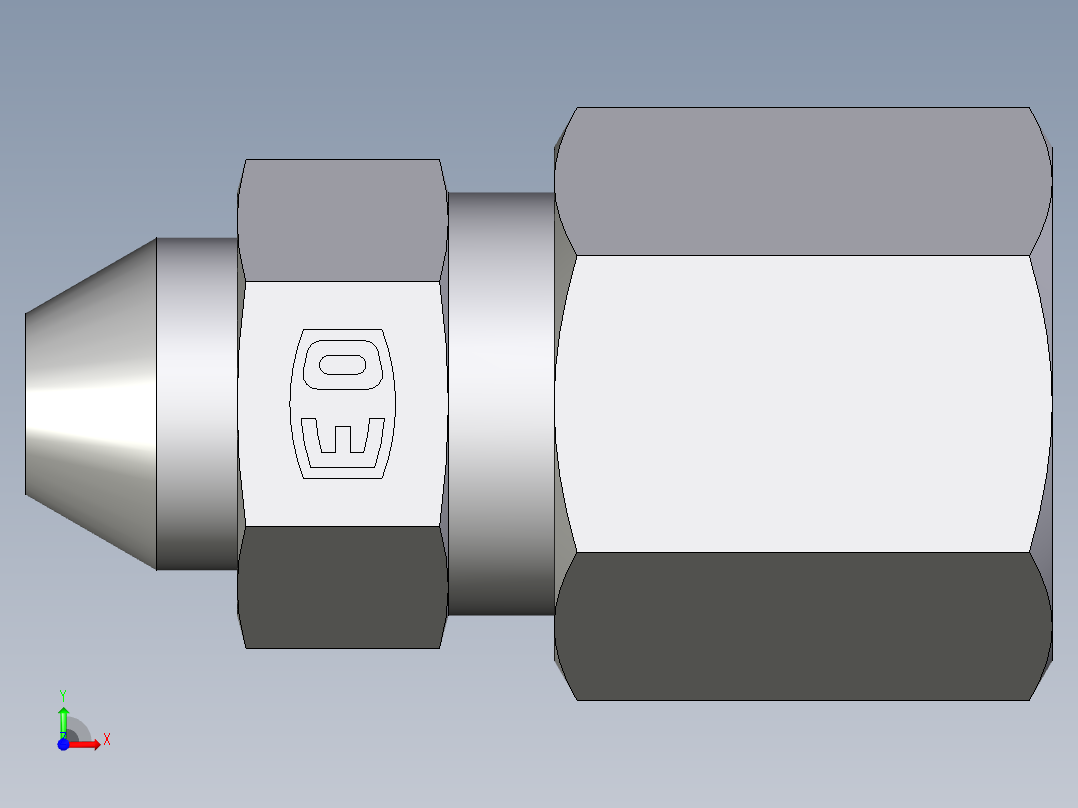 卡套式工业通用硬管接头EO_Weld_connector_AS06S前视图