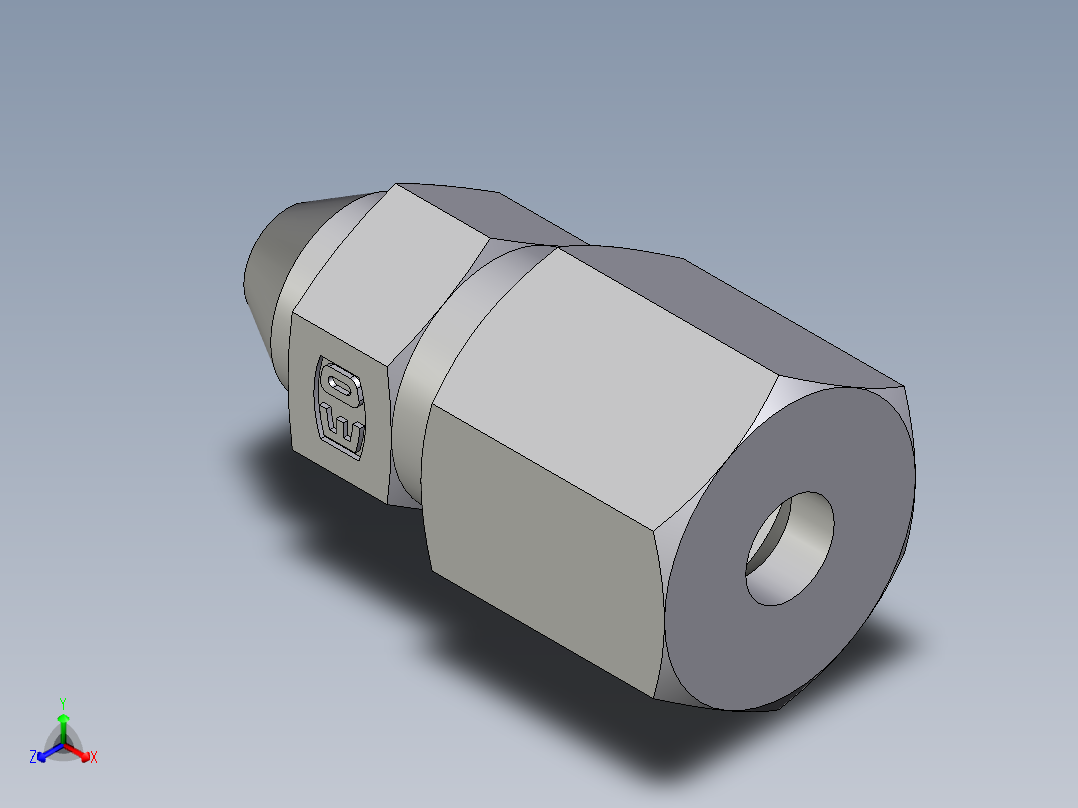卡套式工业通用硬管接头EO_Weld_connector_AS06S正等轴测图
