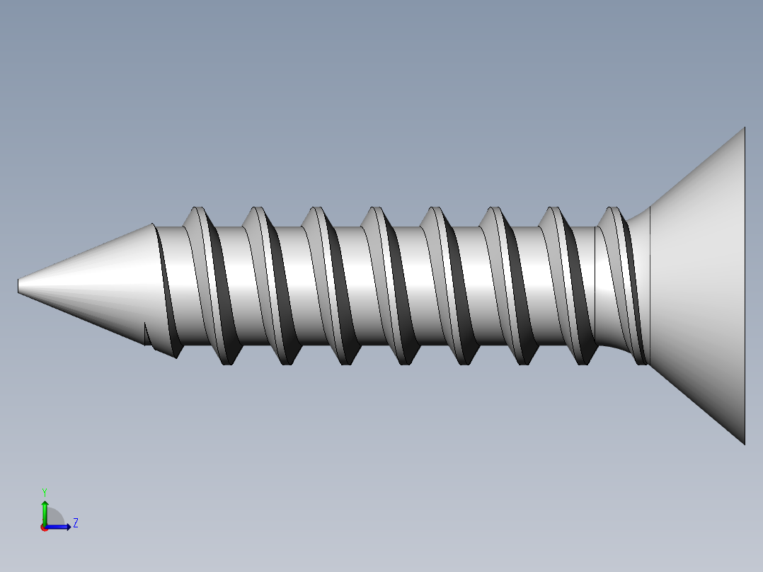 m3-13-to-40-沉头自攻螺丝-Screw M3 x 13 for Wood.SLDPRT左视图