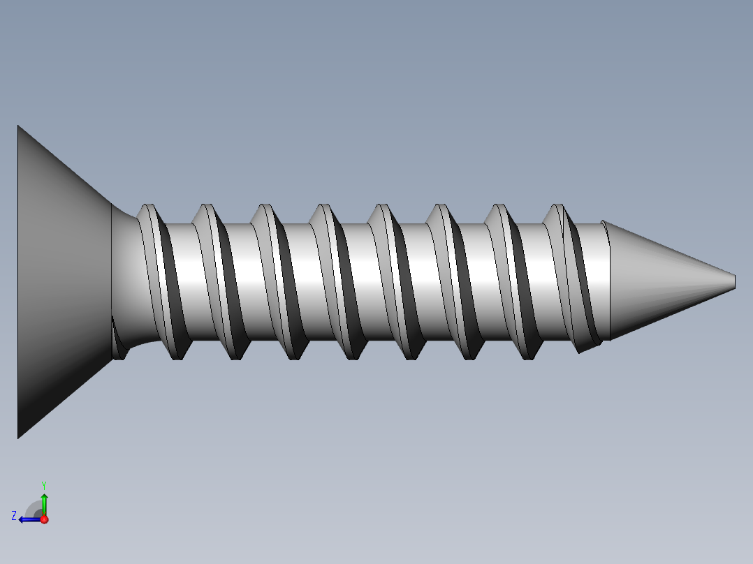 m3-13-to-40-沉头自攻螺丝-Screw M3 x 13 for Wood.SLDPRT右视图