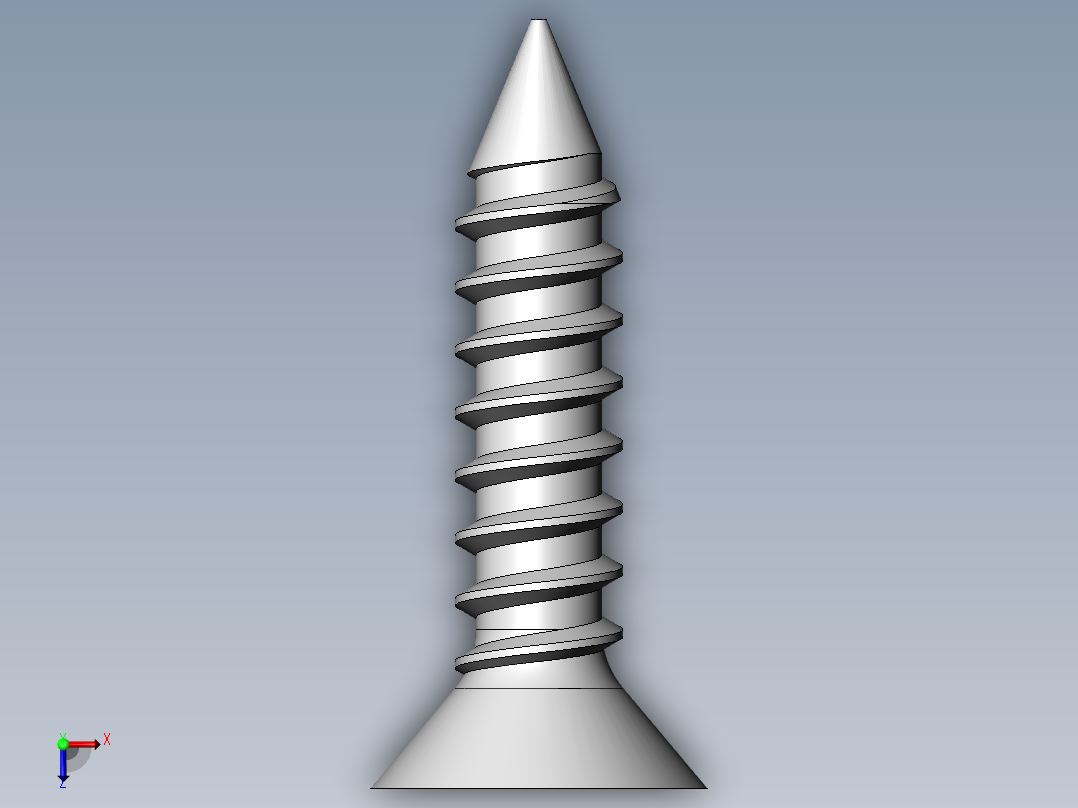 m3-13-to-40-沉头自攻螺丝-Screw M3 x 13 for Wood.SLDPRT俯视图
