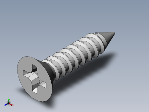 m3-13-to-40-沉头自攻螺丝-Screw M3 x 13 for Wood.SLDPRT正等轴测缩略图
