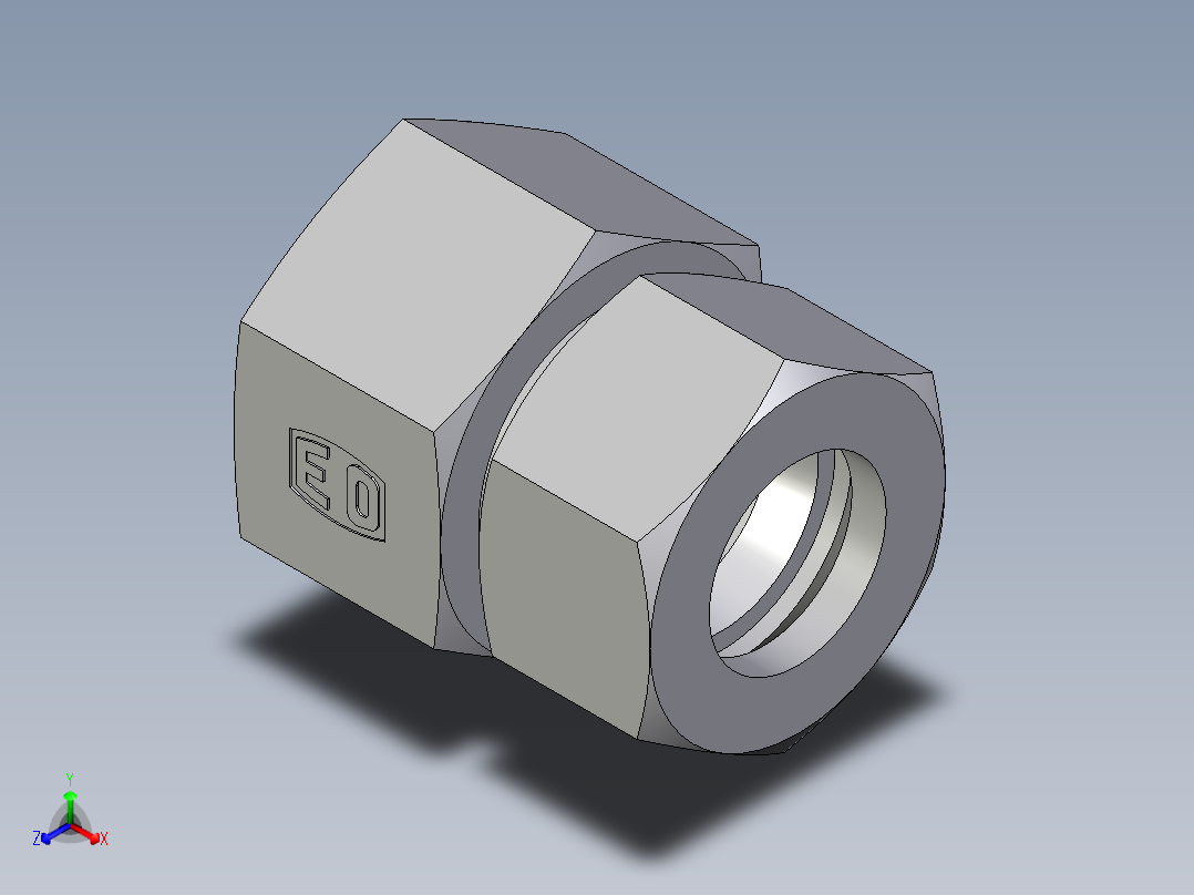 卡套式工业通用硬管接头EO_Swivel_connector_GAI30ZSM71正等轴测图