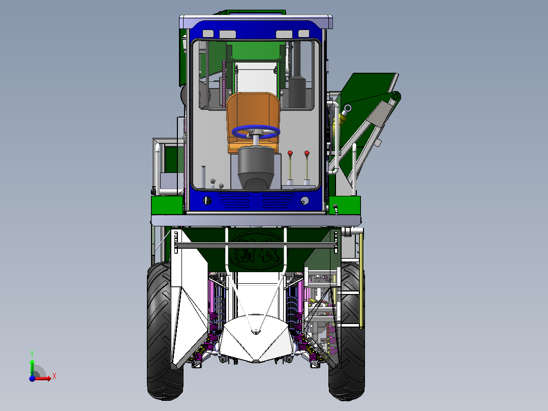 玉米收获机SolidWorks设计前视图