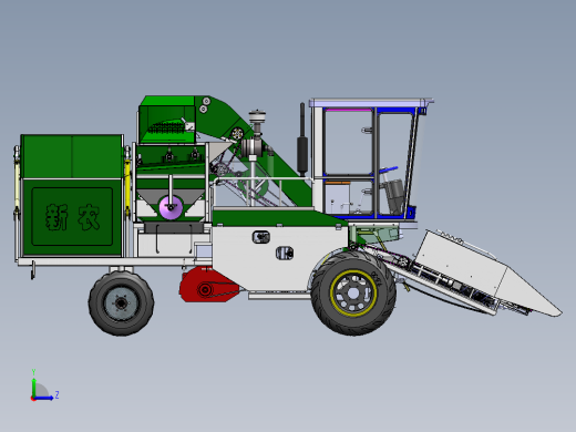 玉米收获机SolidWorks设计左视缩略图