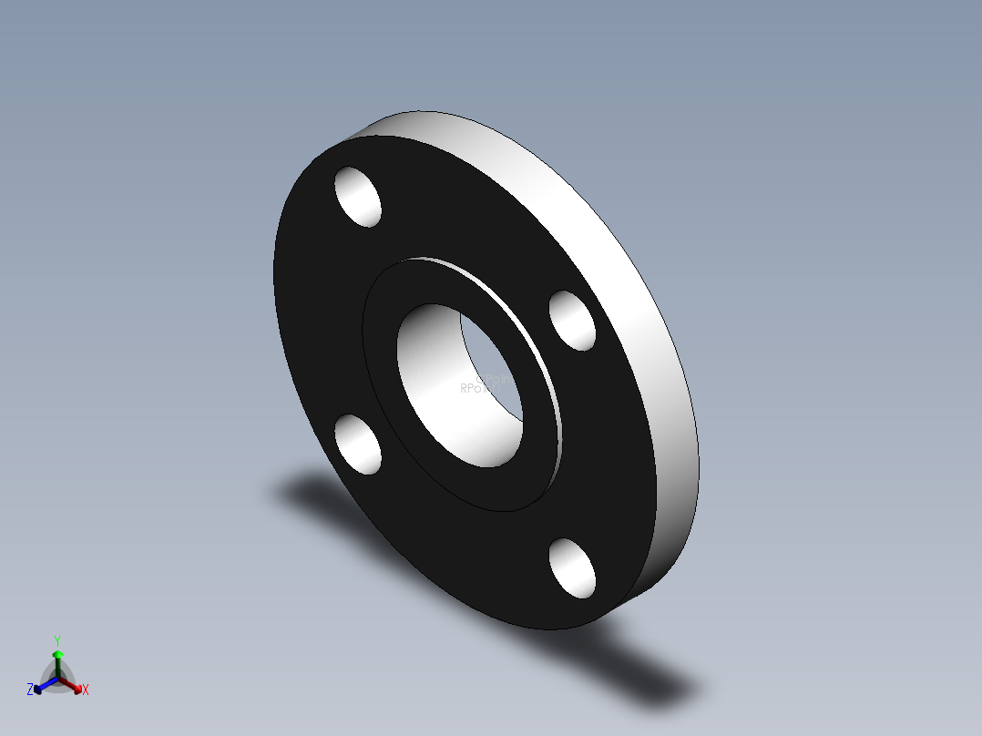 slip on tube flange-ss正等轴测图