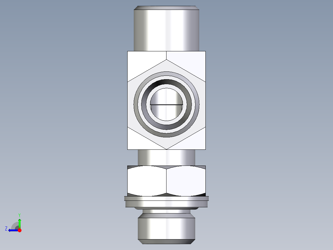 卡套式工业通用硬管接头EO_Adjustable_locknut_run_tee_LEE10LMOMDCF右视图